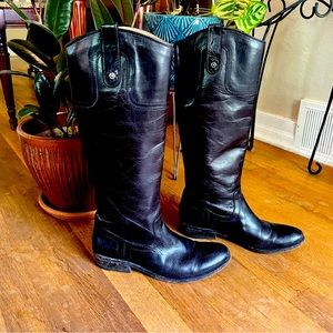 Frye Melissa black riding boots size 6.5